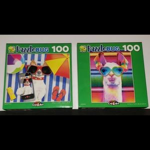 NIB 2 PuzzleBug 100 Piece Puzzles